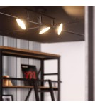 Abruzzo Lampa Sufitowa Retro Loft Czarna 50cm 3xE27 Orte ABR-RRO-C-3XE14