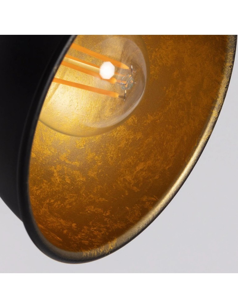 Abruzzo Lampa Sufitowa Retro Loft Czarna 50cm 3xE27 Orte ABR-RRO-C-3XE14