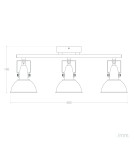 Abruzzo Lampa Sufitowa Retro Loft Czarna 50cm 3xE27 Orte ABR-RRO-C-3XE14