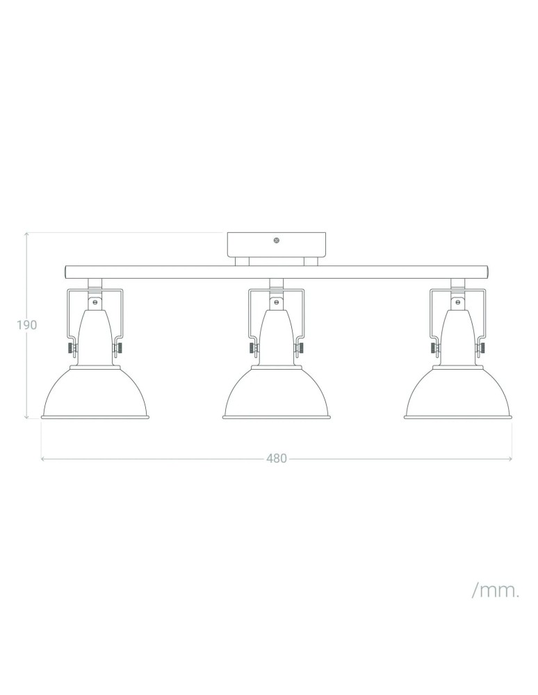 Spotlight ceiling lamps - Abruzzo Retro Loft Ceiling Lamp Black 50cm 3xE27 Orte ABR-RRO-C-3XE14 - product kolory-swiatla.pl 9