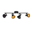 Abruzzo Lampa Sufitowa Retro Loft Czarna 75cm 4xE27 Orte ABR-RRO-C-4XE14