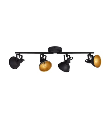 Abruzzo Retro Loft Ceiling Lamp Black 75cm 4xE27 Orte ABR-RRO-C-4XE14