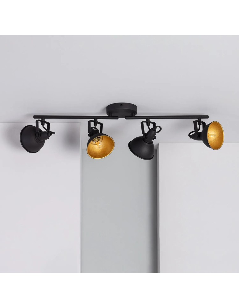 Abruzzo Lampa Sufitowa Retro Loft Czarna 75cm 4xE27 Orte ABR-RRO-C-4XE14