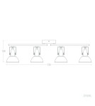 Spotlight ceiling lamps - Abruzzo Retro Loft Ceiling Lamp Black 75cm 4xE27 Orte ABR-RRO-C-4XE14 - product 12