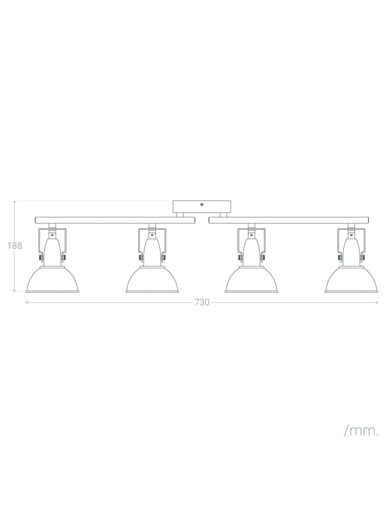 Abruzzo Lampa Sufitowa Retro Loft Czarna 75cm 4xE27 Orte ABR-RRO-C-4XE14