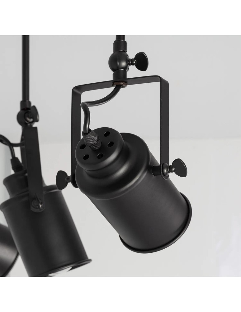 Abruzzo Lampa Sufitowa Retro Loft Czarna 50cm 3xE27 Tutti ABR-RRT-C-3XE27