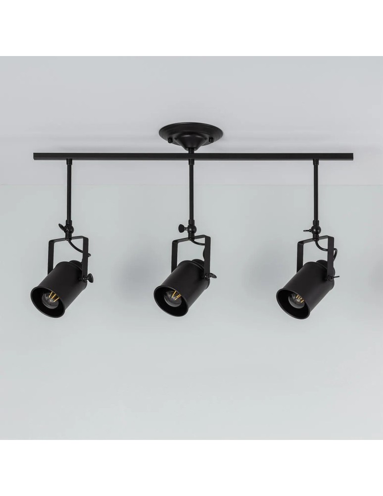 Abruzzo Lampa Sufitowa Retro Loft Czarna 50cm 3xE27 Tutti ABR-RRT-C-3XE27