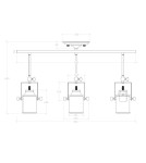 Abruzzo Lampa Sufitowa Retro Loft Czarna 50cm 3xE27 Tutti ABR-RRT-C-3XE27