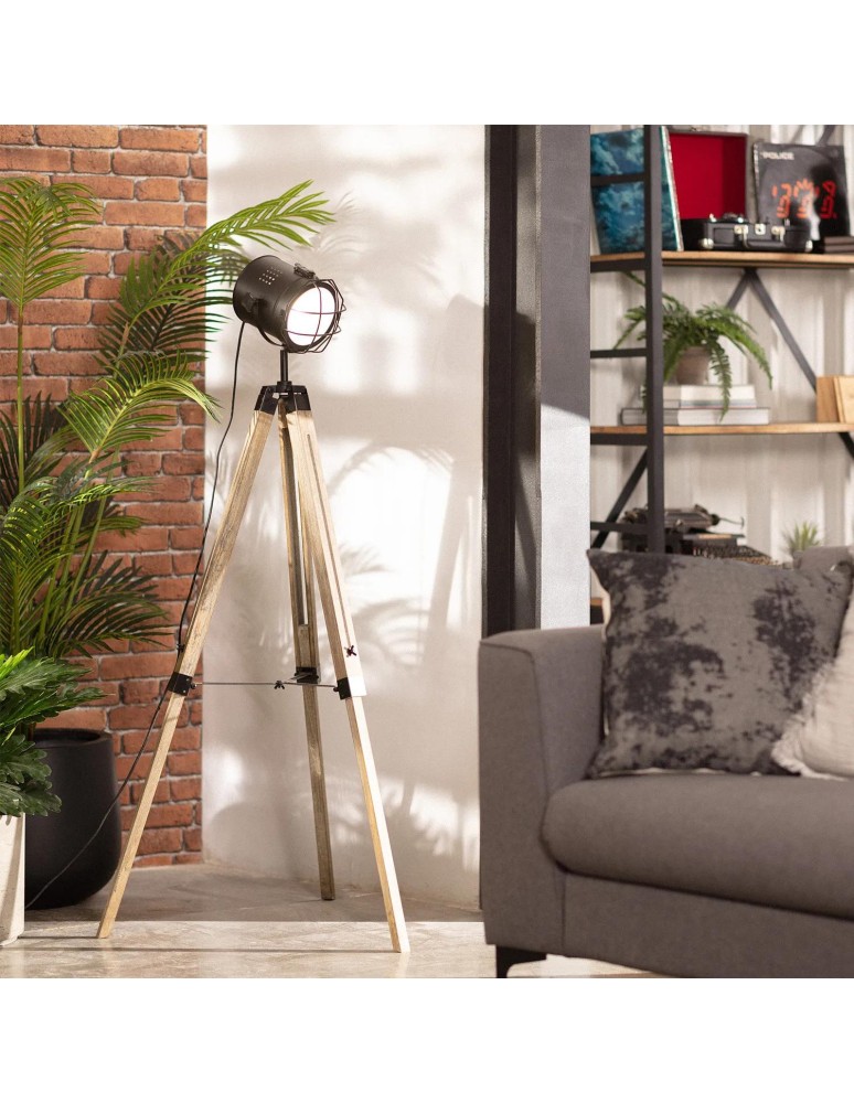 Abruzzo Lampa podłogowa Retro loft Czarno złoty E27 Verde ABR-RRV-C-E27