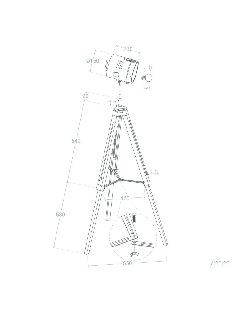 Abruzzo Lampa podłogowa Retro loft Czarno złoty E27 Verde ABR-RRV-C-E27