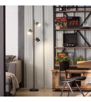 Abruzzo Lampa podłogowa Retro loft Czarna 3xE14 Claudio ABR-RRC-C-3XE14