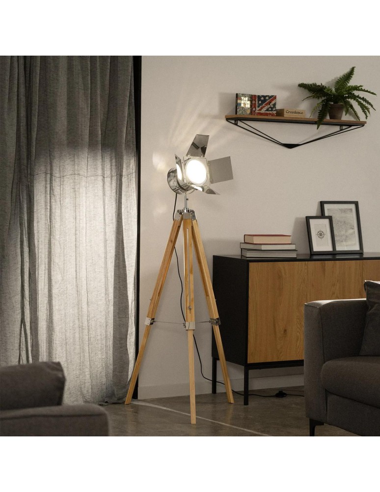 Abruzzo Lampa podłogowa Retro loft Srebrny złoty E27 Verde ABR-RRV-S-E27