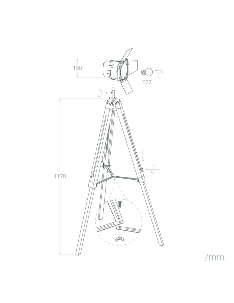 Floor lamps - Abruzzo Retro loft floor lamp Silver Gold E27 Verde ABR-RRV-S-E27 - product kolory-swiatla.pl 12