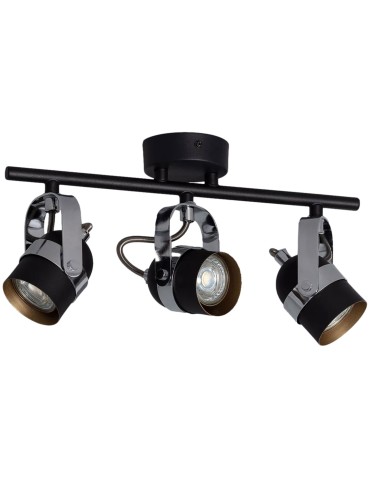 Abruzzo Lampa Sufitowa Retro Loft Czarna 50cm 3xGU10 Hilton ABR-RRH-C-3XGU10