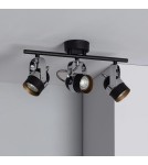 Abruzzo Lampa Sufitowa Retro Loft Czarna 50cm 3xGU10 Hilton ABR-RRH-C-3XGU10
