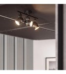 Abruzzo Lampa Sufitowa Retro Loft Czarna 50cm 3xGU10 Hilton ABR-RRH-C-3XGU10