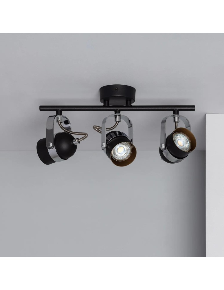 Abruzzo Lampa Sufitowa Retro Loft Czarna 50cm 3xGU10 Hilton ABR-RRH-C-3XGU10