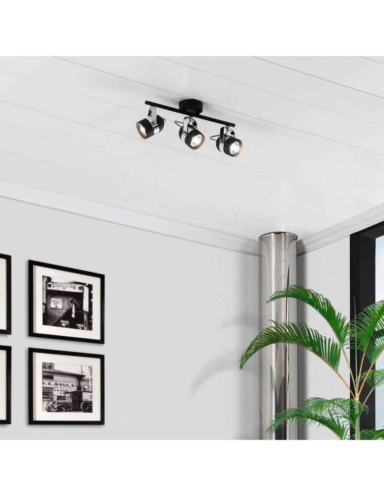 Spotlight ceiling lamps - Abruzzo Retro Loft Ceiling Lamp Black 50cm 3xGU10 Hilton ABR-RRH-C-3XGU10. - product kolory-swiatla.pl 9
