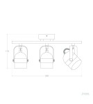 Spotlight ceiling lamps - Abruzzo Retro Loft Ceiling Lamp Black 50cm 3xGU10 Hilton ABR-RRH-C-3XGU10. - product 10