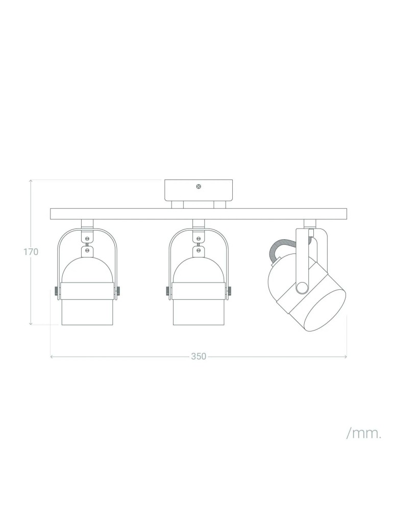 Spotlight ceiling lamps - Abruzzo Retro Loft Ceiling Lamp Black 50cm 3xGU10 Hilton ABR-RRH-C-3XGU10. - product kolory-swiatla.pl 10