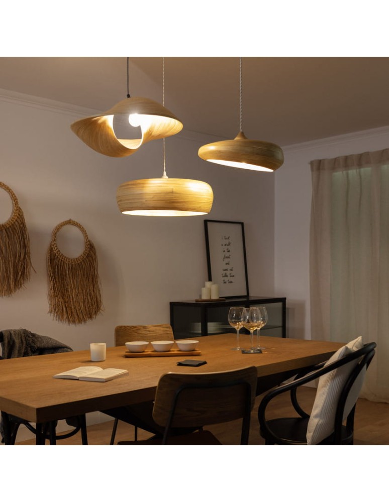 Abruzzo Lampa wiszaca Boho z Bambusa Ø60cm Espresso E27 ABR-NLW27-BH-E27