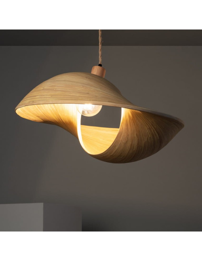 Abruzzo Lampa wiszaca Boho z Bambusa Ø60cm Espresso E27 ABR-NLW27-BH-E27