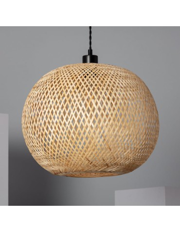 Abruzzo Lampa wiszaca Boho z Bambusa Ø40cm Espresso E27 ABR-NLW28-BH-E27