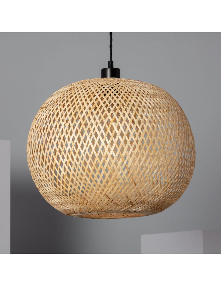 Abruzzo Lampa wiszaca Boho z Bambusa Ø40cm Espresso E27 ABR-NLW28-BH-E27