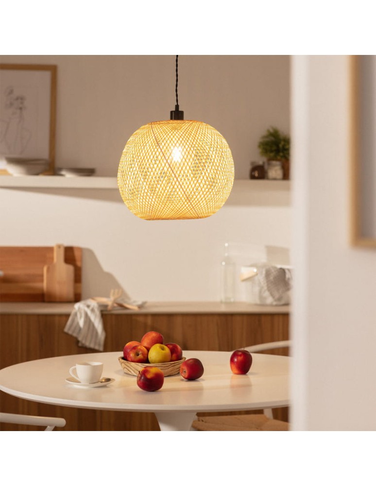 Boho pendant lamps - Abruzzo Bamboo Boho Pendant Lamp Ø40cm Espresso E27 ABR-NLW28-BH-E27 - product kolory-swiatla.pl 3