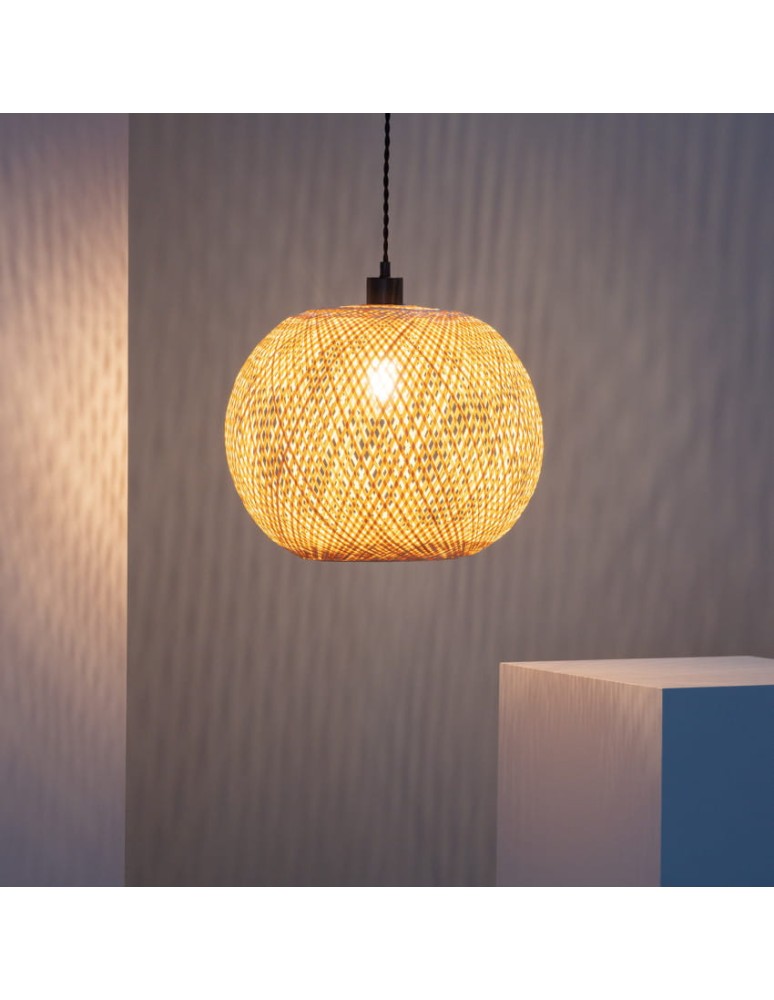 Boho pendant lamps - Abruzzo Bamboo Boho Pendant Lamp Ø40cm Espresso E27 ABR-NLW28-BH-E27 - product kolory-swiatla.pl 4