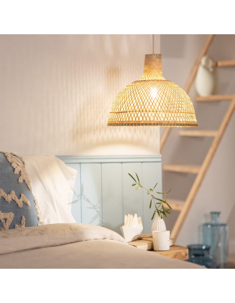 Boho pendant lamps - Abruzzo Bamboo Boho Pendant Lamp Ø40cm Mediceo E27 ABR-NLW29-BH-E27 - product kolory-swiatla.pl 3