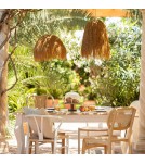 Abruzzo Lampa Wisząca Boho z Rattanu Ø45cm Ciao IP44 ABR-NLW30-BH-E27