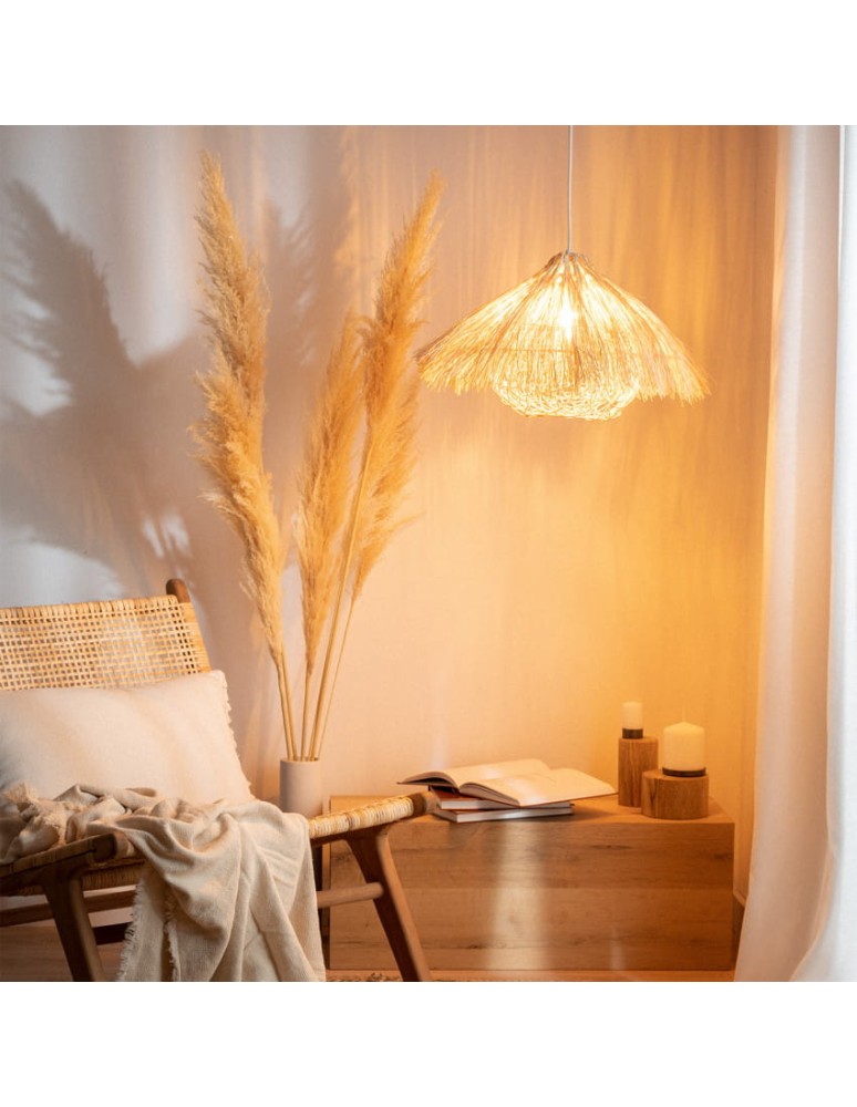 Abruzzo Lampa Wisząca Boho z Rattanu Ø45cm Gatto E27 ABR-NLW32-BH-E27