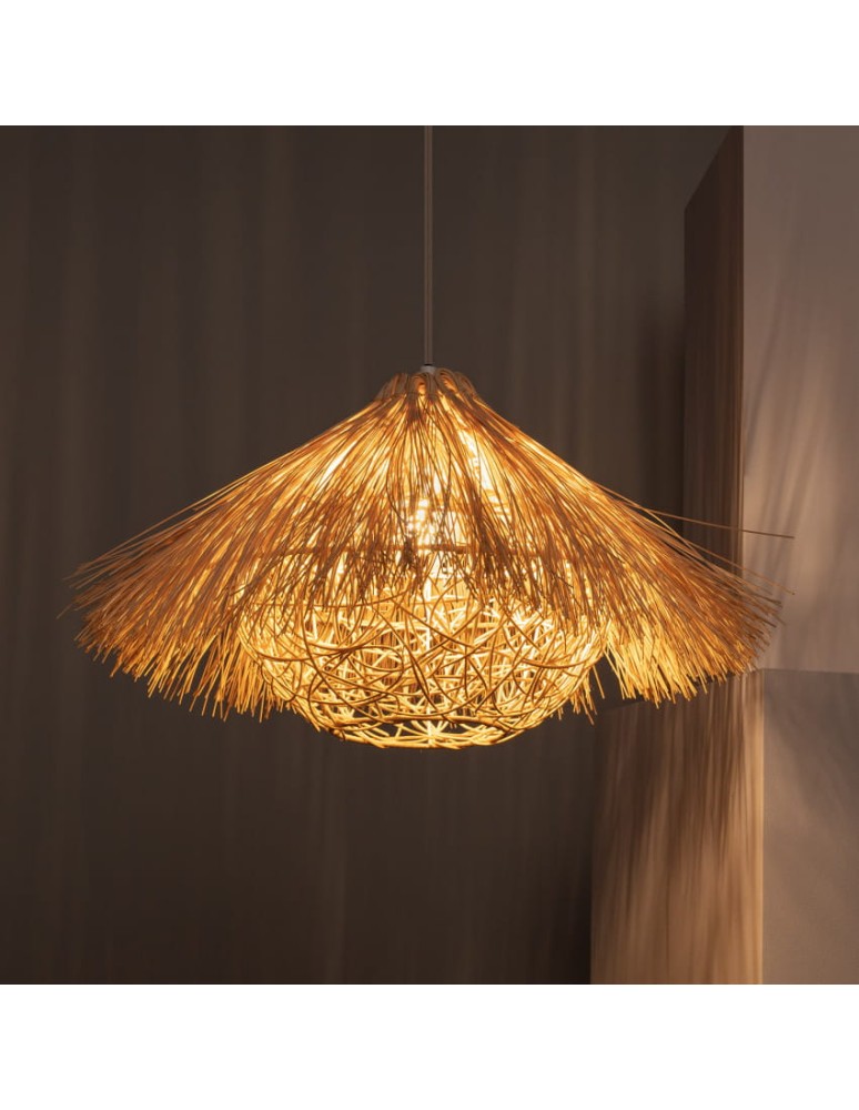 Abruzzo Lampa Wisząca Boho z Rattanu Ø45cm Gatto E27 ABR-NLW32-BH-E27