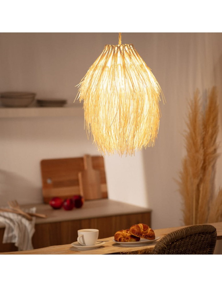 Abruzzo Lampa Wisząca Boho z Rattanu Ø35cm Felicita E27 ABR-NLW33-BH-E27