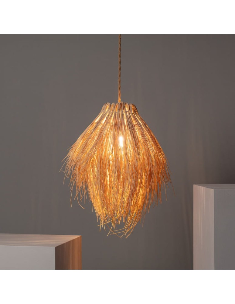 Abruzzo Lampa Wisząca Boho z Rattanu Ø35cm Felicita E27 ABR-NLW33-BH-E27