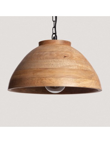 Abruzzo Lampa Wisząca Misa Boho z Drewna Ø40cm Salve E27 ABR-NLW35-BH-E27