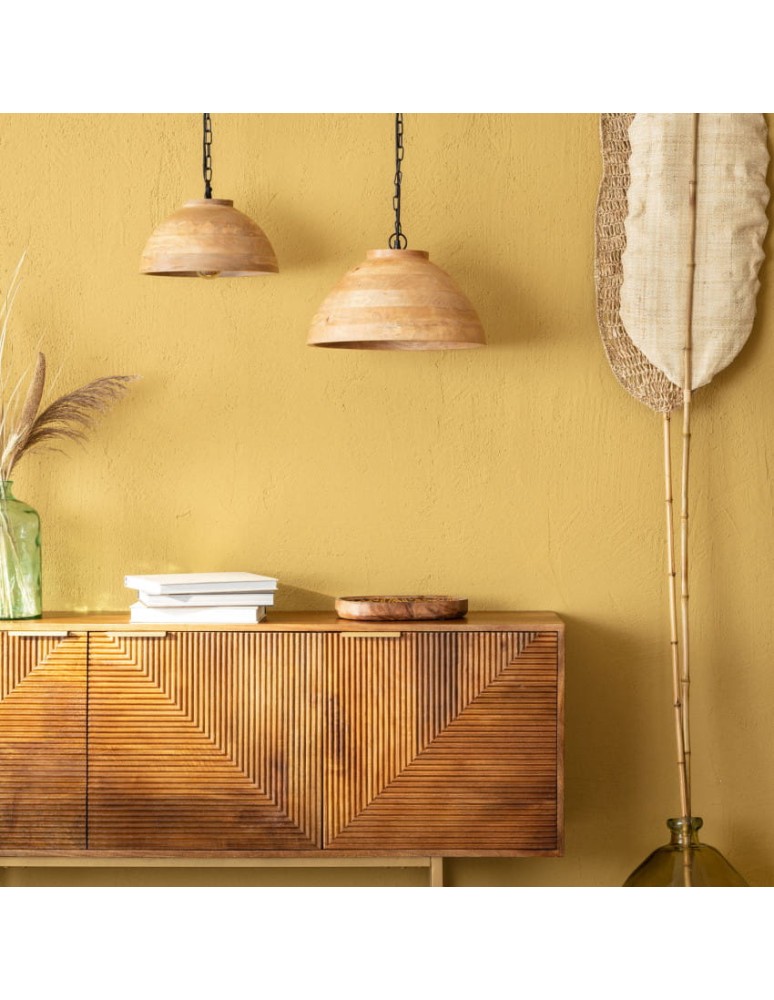 Boho pendant lamps - Abruzzo Boho Wooden Bowl Pendant Lamp Ø40cm Salve E27 ABR-NLW35-BH-E27 - product kolory-swiatla.pl 2
