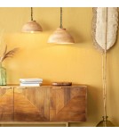 Abruzzo Lampa Wisząca Misa Boho z Drewna Ø40cm Salve E27 ABR-NLW35-BH-E27