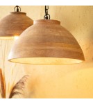 Abruzzo Lampa Wisząca Misa Boho z Drewna Ø40cm Salve E27 ABR-NLW35-BH-E27