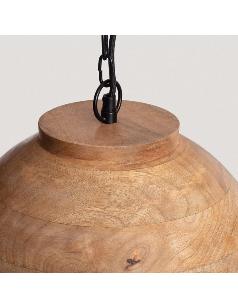 Abruzzo Lampa Wisząca Misa Boho z Drewna Ø40cm Salve E27 ABR-NLW35-BH-E27