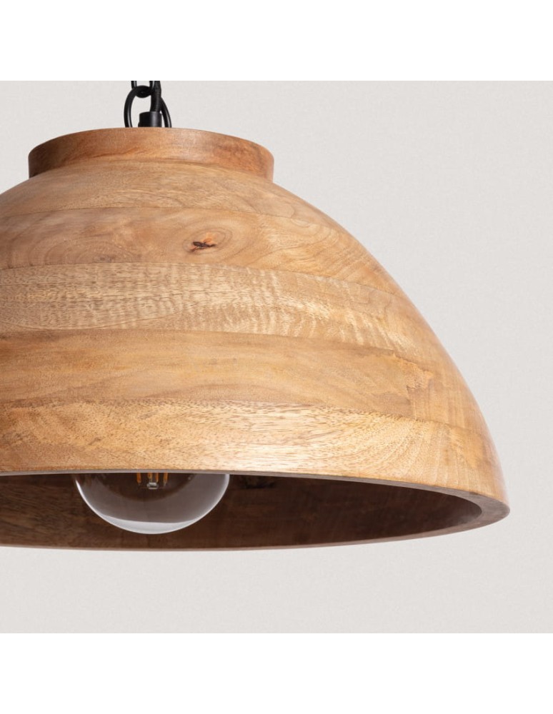 Abruzzo Lampa Wisząca Misa Boho z Drewna Ø40cm Salve E27 ABR-NLW35-BH-E27