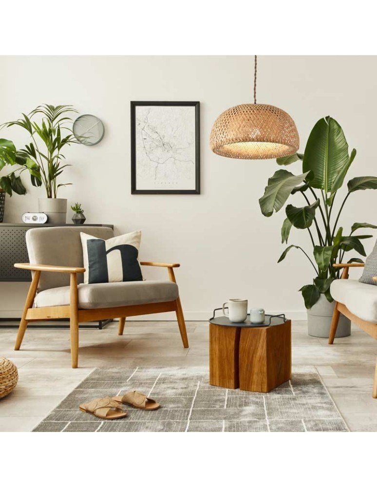 Abruzzo Lampa Wisząca Boho z Bambusa Ø45cm Mia E27 ABR-NLW36-BH-E27