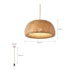 Abruzzo Lampa Wisząca Boho z Bambusa Ø45cm Mia E27 ABR-NLW36-BH-E27