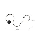 Abruzzo Nowoczesny kinkiet LED Wave 40W 3000K 85cm 2800K ABR-MKL40W Abruzzo Nowoczesny kinkiet LED Wave 40W 3000K 85cm 2800K ABR-MKL40W