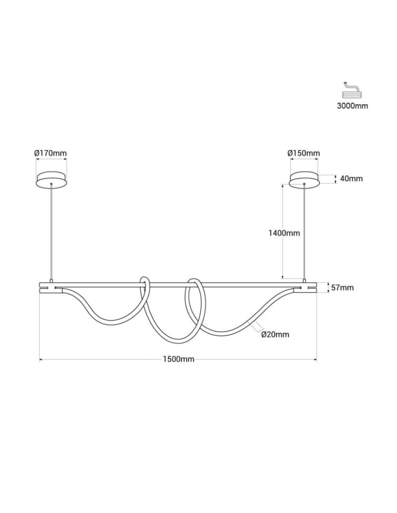 Abruzzo Nowoczesna spiralna lampa wisząca Złota 150cm 360° 45W 3000K Spirali ABR-HILTON-SC-38W