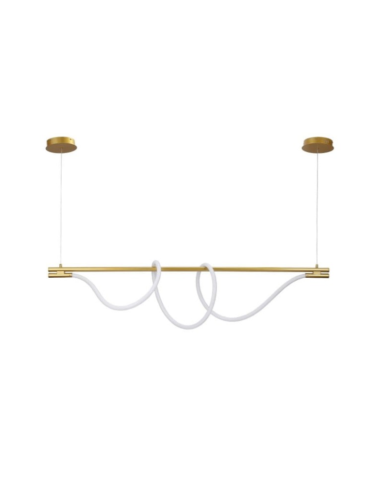 Abruzzo Nowoczesna spiralna lampa wisząca Złota 150cm 360° 45W 3000K Spirali ABR-HILTON-SG-38W