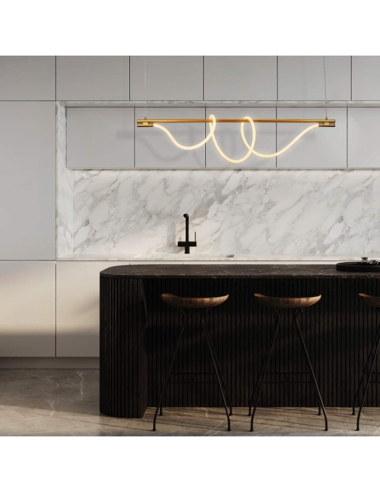 Pendant lamps - Abruzzo Modern spiral pendant lamp Gold 150cm 360° 45W 3000K Spiral ABR-HILTON-SG-38W - product kolory-swiatla.pl 9