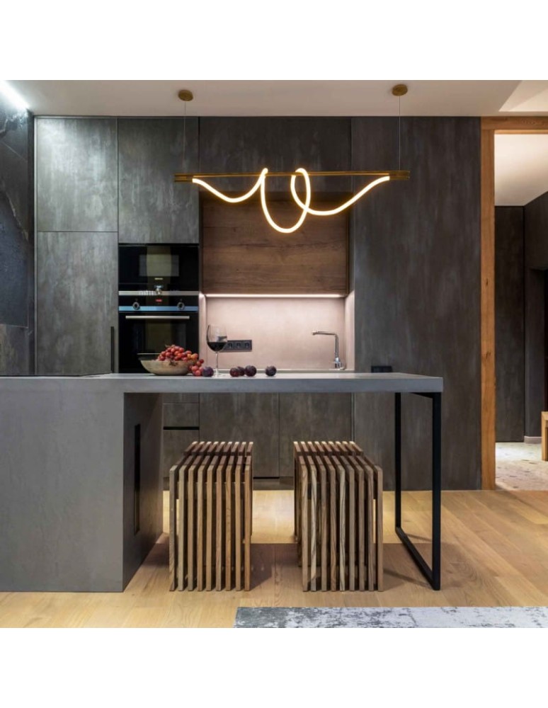 Pendant lamps - Abruzzo Modern spiral pendant lamp Gold 150cm 360° 45W 3000K Spiral ABR-HILTON-SG-38W - product kolory-swiatla.pl 10