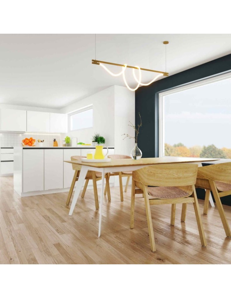 Pendant lamps - Abruzzo Modern spiral pendant lamp Gold 150cm 360° 45W 3000K Spiral ABR-HILTON-SG-38W - product kolory-swiatla.pl 11